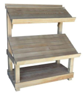 Présentoir fruits et légumes bois - 2 niveaux inclinables - Sapin massif - 1200x700x1450mm_2