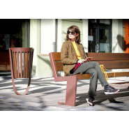 Banc public Quatro UM377X - fonte ductile avec traitement anticorrosion et lattes en bois tropical_2