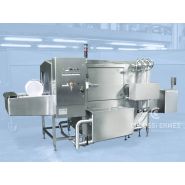 Laveuse industrielle de seaux adaptée à différents formats et dimensions