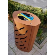 Corbeille Venise Tri Sélectif - 2x60 L - Structure en acier et tôle découpée - Version standard ou avec couvercle rehaussé_2