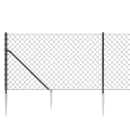 Vidaxl clôture à mailles losangées avec ancrage anthracite 1,1x10 m 153970_2