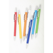 Stylo à bille en aluminium - finition caoutchoutée - gravure laser effet miroir - encre bleue_2