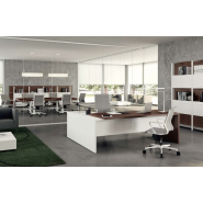 Bureau de direction moderne et stylé - T45 - Quadrifoglio avec câblage intégré et tables de réunion élégantes_2