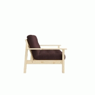 Canapé convertible futon Unwind - Pin naturel - Coloris marron - Couchage 130 x 190 cm - Style scandinave_2