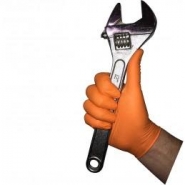 Gants de protection chimique nitrile non poudrés orange texturés diamant - 8,5gr, 240mm, boîte de 50 - Réf : 200001002_2