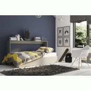 Armoire-lit escamotable VERTIGO gris mat - Couchage 90x200 cm - Ouverture transversale avec sommier à lattes_2