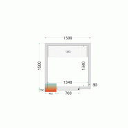 Chambre froide positive CRPF1515 Blanc 1500 x 1500 x 2200 mm TEFCOLD_2