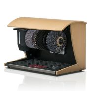 Cireuse à chaussures Nature - Design en bois véritable - Brosse en crin de cheval et distributeur de cirage 0,75L_2