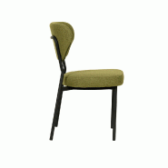 Duko - Chaise empilable en tissu vert_2