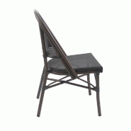 Paris - Chaise de bistrot en tissu wengé-mesh noir_2