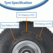 4.10/3.50-4 Pneu pour tondeuse à gazon et jante en acier 4 plis P332 roulements 20mm (lot de 2)_2