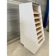 Meuble dynamique blanc d'occasion pour laboratoire - sur roulette avec casier-tiroir arrière - P21091201_2