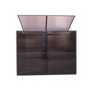 Abri poubelle ergonomique avec capot supérieur et équerres de maintien