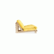 Fauteuil convertible futon ROOTS - pin naturel - coloris jaune - couchage 90 x 200 cm - design japonais et scandinave_2