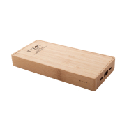Power bank en bambou - 8000 mAh avec chargeur solaire intégré et ports USB-C/micro USB_2