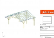 Abri 2 pans 2 voitures 5 poteaux porte à faux - abriboa - en sapin lamellé collé_2