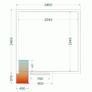 Chambre froide positive 10,24 m3 (2400 x 2400 x 2200 mm) avec monobloc de paroi_2