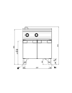 Cuiseur à pâtes électrique sur placard - Acier inoxydable AISI 304 - 9 Kw - 700x730x850/900 mm - Référence CPE77A/C_2