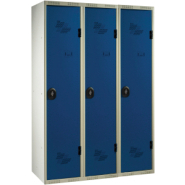 Vestiaire professionnel avec 3 armoires colorées - Séparation centrale - Fabrication française - ra3vosb3_2