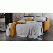 Canapé convertible Univers 140x195 en tissu Safran - Pieds cônes en hêtre naturel - Fabrication italienne_2