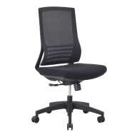 Siège bureautique Gower - mécanisme synchrone, dossier filet noir, support lombaire, coloris noir_2