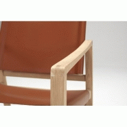 Fauteuil LUK en cuir cognac - Structure et piétement en chêne massif - Design scandinave_2