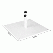 Pied de parasol plat en métal blanc 18kg | Bolero - FU510_2
