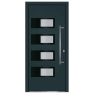 Vidaxl porte d'entrée anthracite 100x210 cm aluminium et pvc 3157069_2