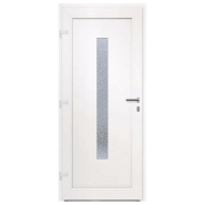 Vidaxl porte d'entrée blanc 88x200 cm pvc 3157074_2