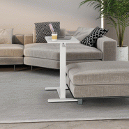 ROLINE Table d'appoint à vérin à gaz, réglable en hauteur, blanc_2