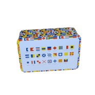 Boîte/coffret métal décor junior 'Alphabet Nautique' 190 x 125 x 72 mm - motif drapeau Basque - Made in France - BA004408_2