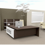 Bureau d'angle T45 avec meuble de rangement et caisson - Quadrifoglio - 192, Droite, Eucalyptus_2