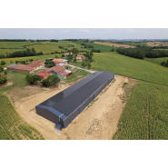 Hangar photovoltaïque symétrique - 1749 à 2385 m² - exposition Est-Ouest pour production solaire optimisée_2