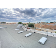 Garde-corps autoportant pour toiture terrasse - Aluminium T19 GM - Lisses Ø38 mm et contrepoids béton_2