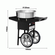 Machine à barbe à papa professionnelle avec chariot cuve Ø 52 cm - noire_2