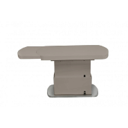 Table basse relevable double set - Fabrication française - Acier chromé et verre laqué taupe_2