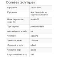 119259w - Armoire de sécurité coupe-feu 90 minutes, 4 bacs-tiroirs, charnières à gauche_2
