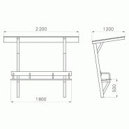 Banc extérieur avec toit pour seniors Londres_2