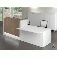 Banque d'accueil Z2 blanche avec accès handicapés - Officity - 206, Droite, Blanc, Orme_2