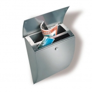 Boîte aux lettres en acier inoxydable Milano - deux compartiments, norme EN 13724, inoxydable et design brut_2