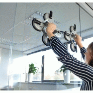 Proplus appareil de levage à vide avec 4 ventouses aluminium argenté 424686_2