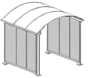 Abri multi-usage latéral thermolaqué - Structure aluminium thermolaquée - Toiture polycarbonate alvéolaire_2