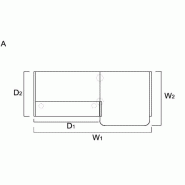 Banque d'accueil droite Valde avec accès bas - MDD. - 237, Blanc brillant, Droite_2