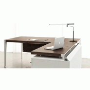 Bureau d'angle mixte série X9- Officity - 192, Gauche, Noyer américain_2