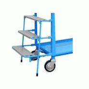 Chariot préparation de commandes - monobloc pour ateliers et entrepôts avec escabeau pliant et frein de stationnement - capacité jusqu'à 400 kg_2