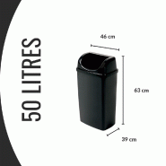 Sac poubelle noir - 50L - lot de 250 sacs - PEBD ultra résistant avec lien de fermeture_2