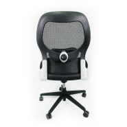 Fauteuil de bureau pivotant en résille sans accoudoir d'occasion - soutien pelvien - dossier ajustable - double roulettes de sécurité_2