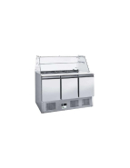 Saladette réfrigérée 3 portes positive avec vitrage - 4 bacs GN 1/1 - Inox AISI304 - Température +2°C/+8°C - Référence AAS903V_2