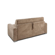 Canapé convertible EXPRESS DREAMER - sommier à lattes 160cm - matelas 16 cm en velours côtelé caramel_2
