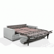 Canapé convertible PREMIUM 160 cm - Sommier à lattes RENATONISI - Matelas BULTEX - Gris clair_2